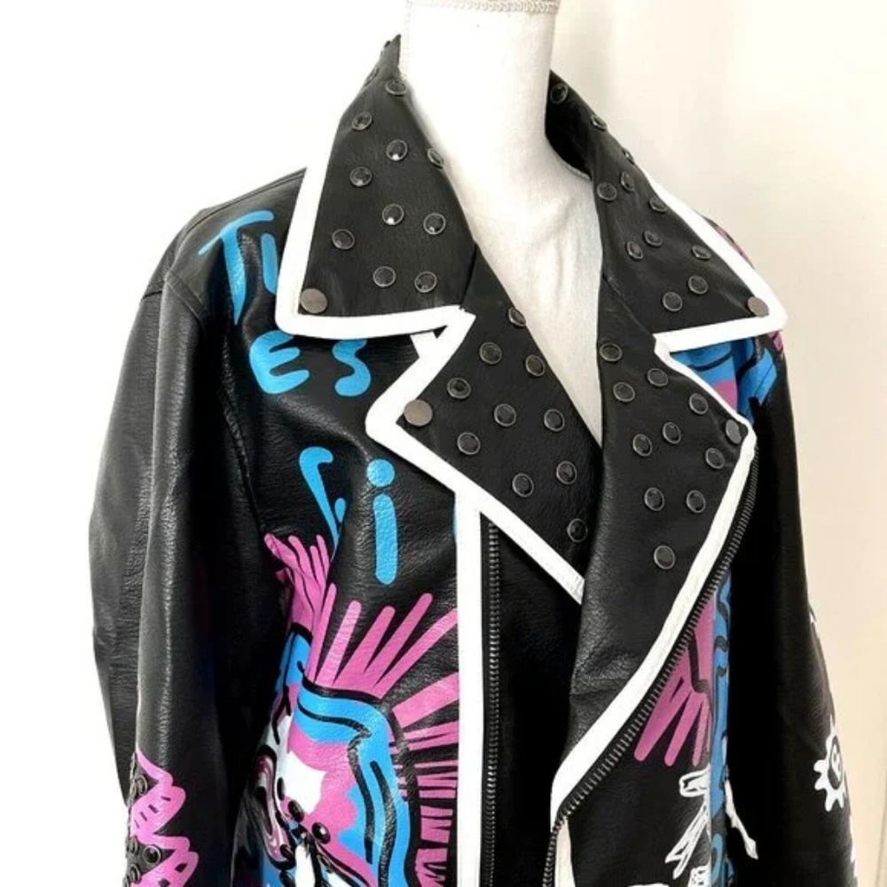 Rebel black faux leather jacket